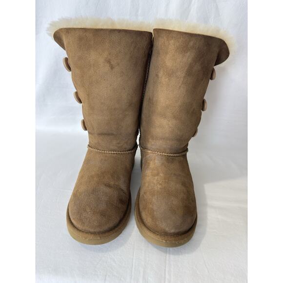 UGG Tall Women's Bailey Button Triplet Chestnut Brown Boots Size 5 - Picture 3 of 14